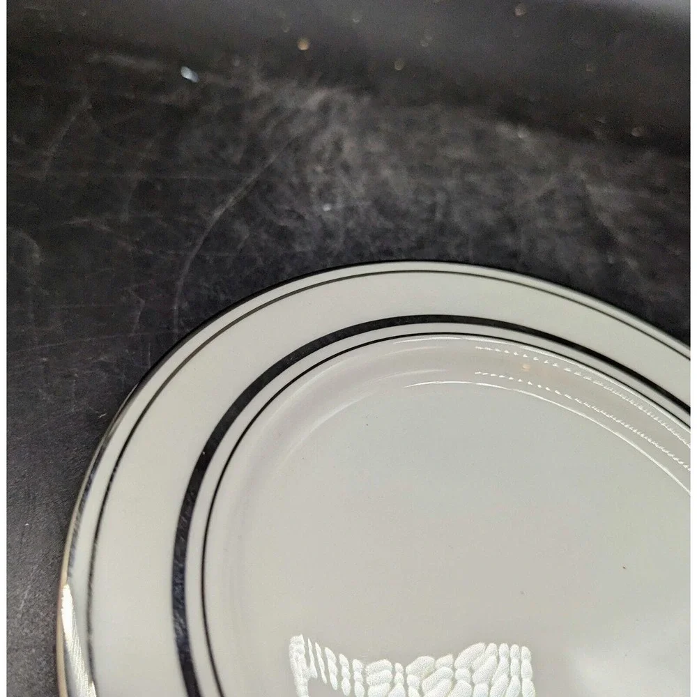 Set Of 4 Lenox Kate Spade Library Lane Platinum Bread Butter  Plate 6.25